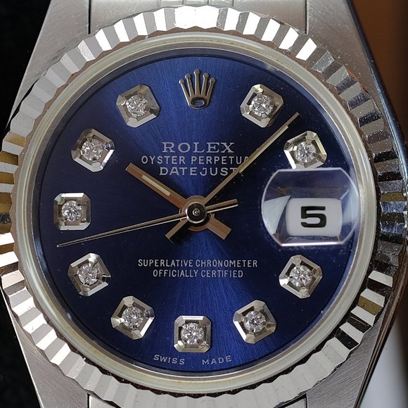 Rolex Datejust Factory Blue Diamond 26mm Watch-RARE - Picture 7 of 16